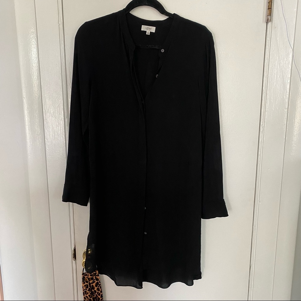 Aritzia Wilfred black silk dress/tunic, size m